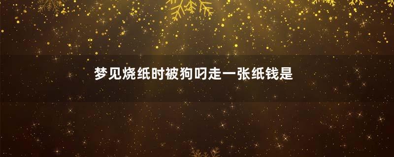 梦见烧纸时被狗叼走一张纸钱是什么意思