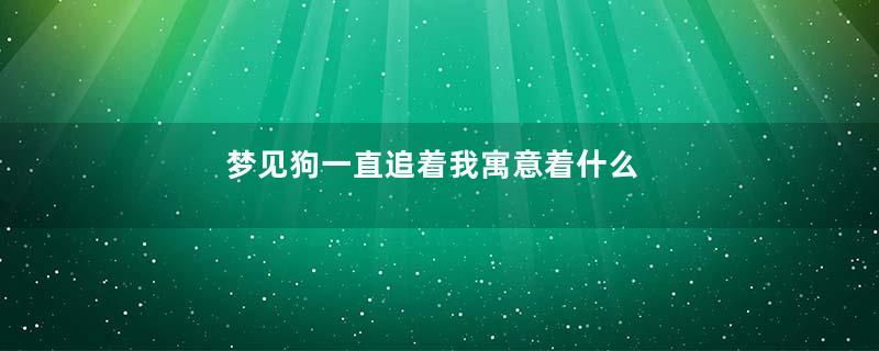 梦见狗一直追着我寓意着什么