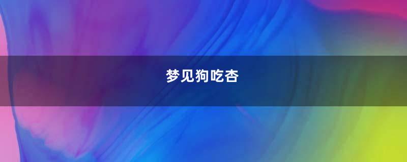 梦到狗吃杏