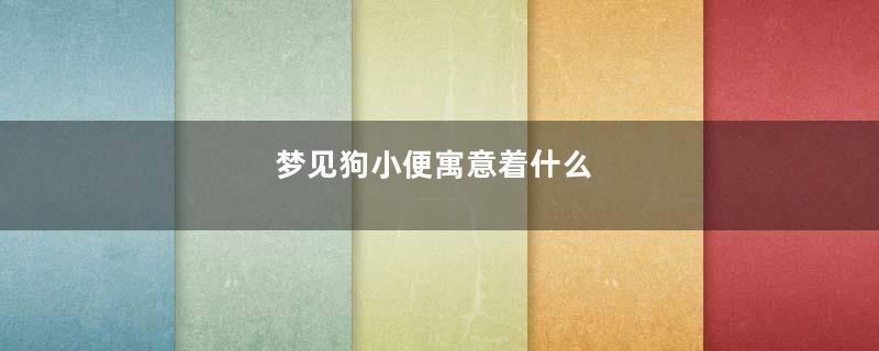 梦见狗小便寓意着什么