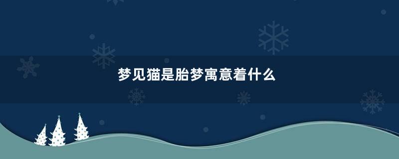 梦见猫是胎梦寓意着什么