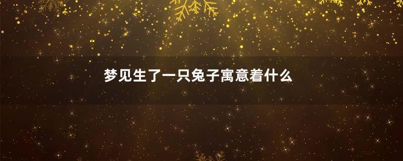梦见生了一只兔子寓意着什么