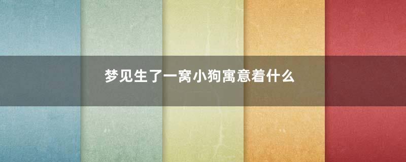 梦见生了一窝小狗寓意着什么