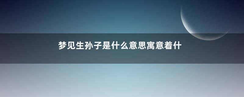 梦见生孙子是什么意思寓意着什么