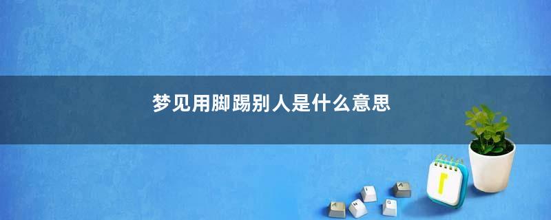 梦见用脚踢别人是什么意思