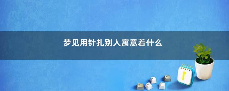 梦见用针扎别人寓意着什么