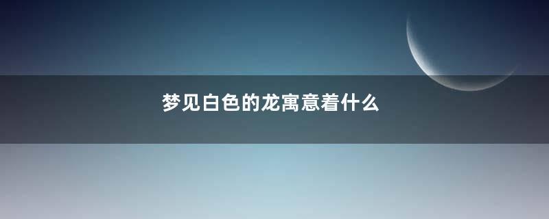 梦见白色的龙寓意着什么