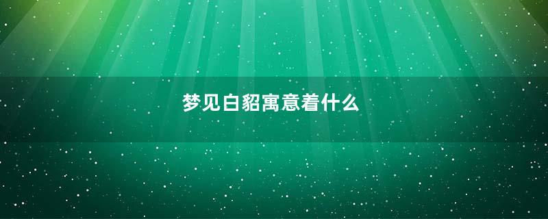梦见白貂寓意着什么