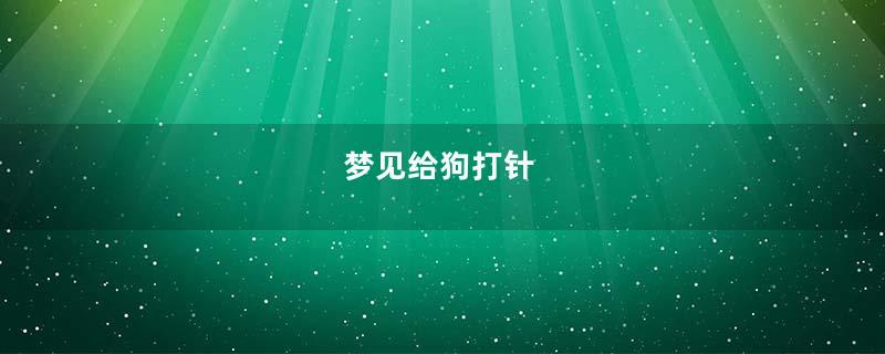 梦到给狗打针