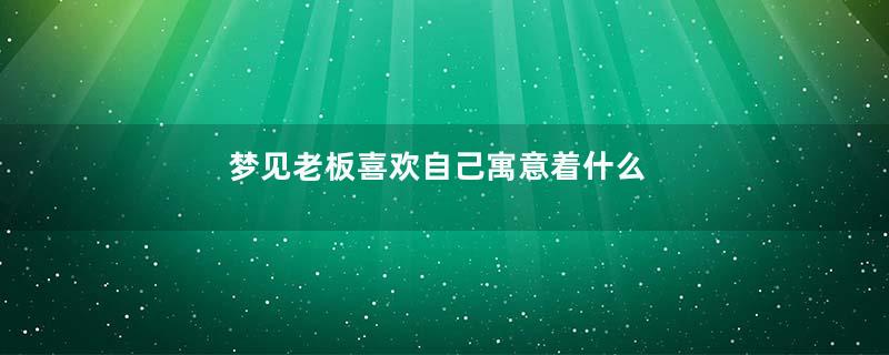 梦见老板喜欢自己寓意着什么
