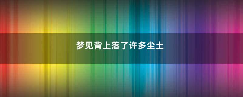 梦到背上落了许多尘土