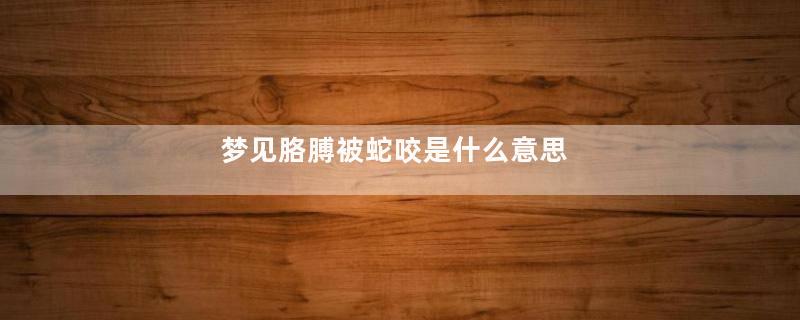 梦见胳膊被蛇咬是什么意思