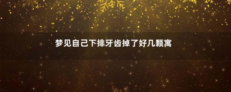 梦见自己下排牙齿掉了好几颗寓意着什么意思