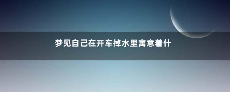 梦见自己在开车掉水里寓意着什么