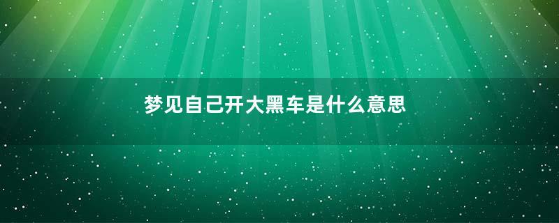 梦见自己开大黑车是什么意思