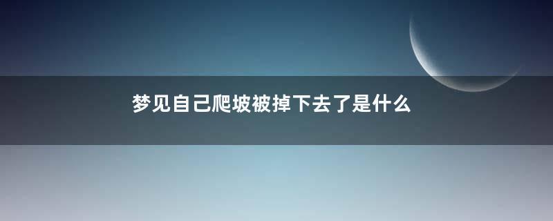 梦见自己爬坡被掉下去了是什么意思