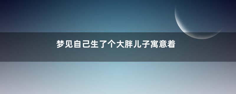 梦见自己生了个大胖儿子寓意着什么意思