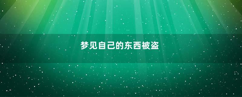 梦见自己的东西被盗