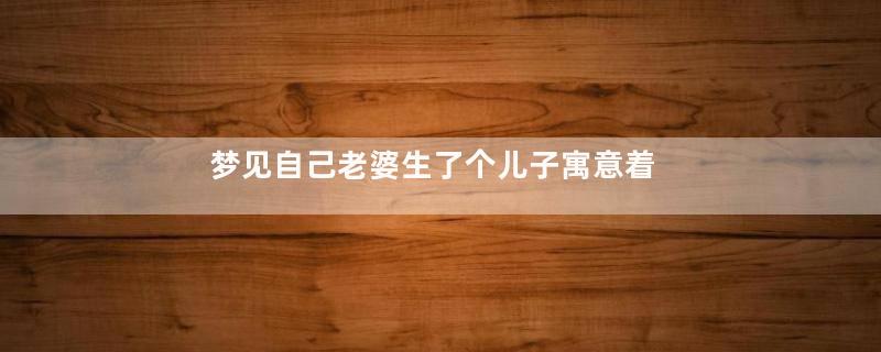 梦见自己老婆生了个儿子寓意着什么意思