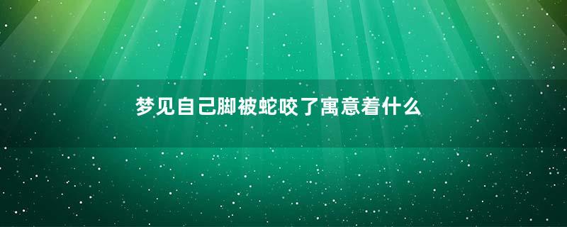 梦见自己脚被蛇咬了寓意着什么