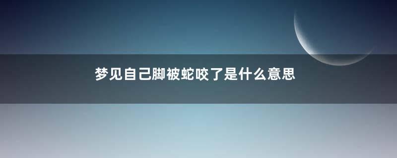 梦见自己脚被蛇咬了是什么意思