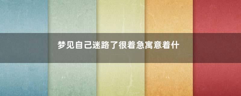 梦见自己迷路了很着急寓意着什么