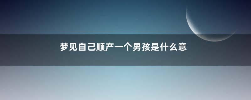 梦见自己顺产一个男孩是什么意思