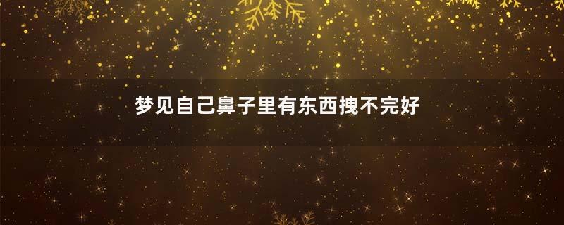 梦见自己鼻子里有东西拽不完好不好