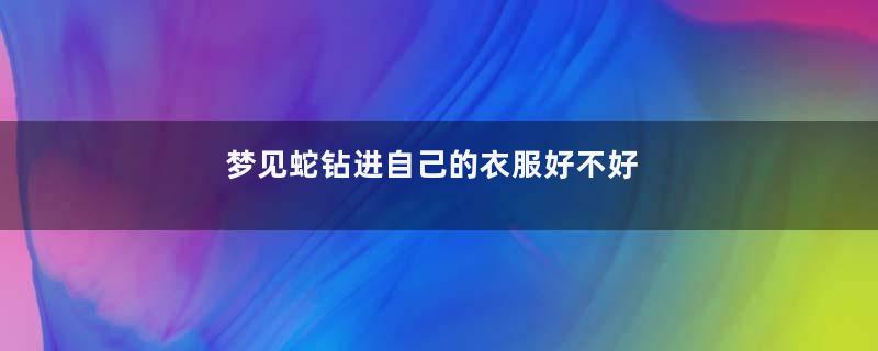 梦见蛇钻进自己的衣服好不好