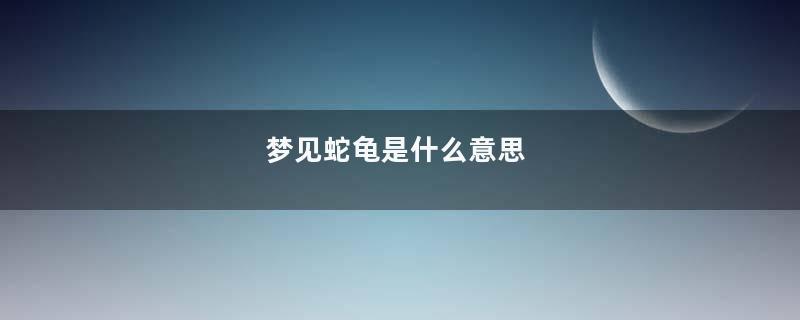 梦见蛇龟是什么意思