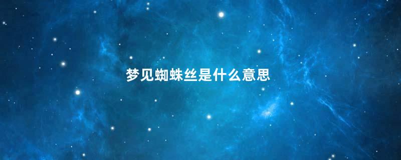 梦见蜘蛛丝是什么意思