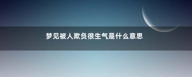 梦见被人欺负很生气是什么意思