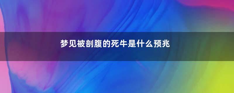 梦见被剖腹的死牛是什么预兆