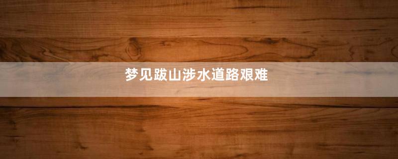 梦到跋山涉水道路艰难