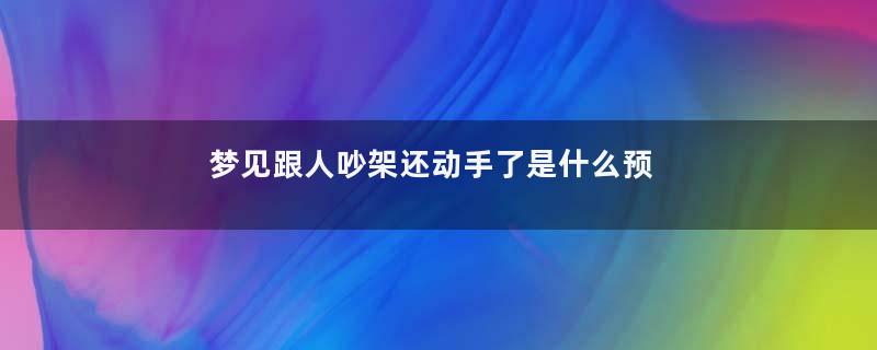 梦见跟人吵架还动手了是什么预兆