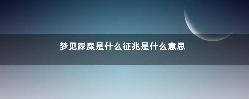 梦见踩屎是什么征兆是什么意思