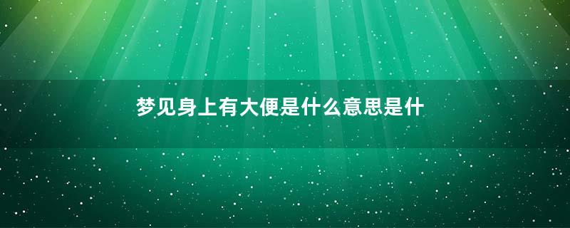 梦见身上有大便是什么意思是什么意思