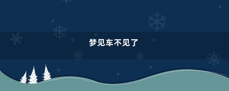 梦见车不见了