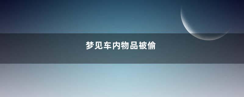 梦见车内物品被偷