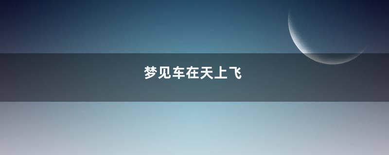 梦见车在天上飞