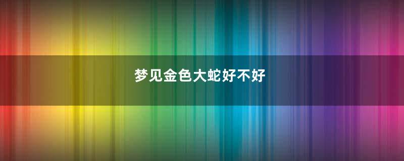 梦见金色大蛇好不好