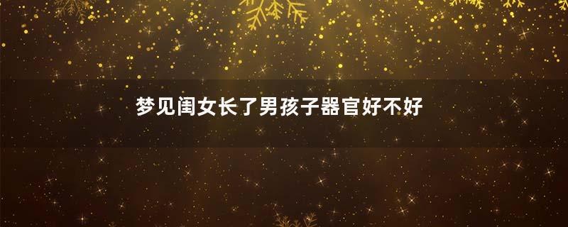 梦见闺女长了男孩子器官好不好