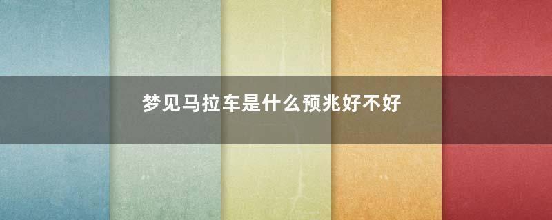 梦见马拉车是什么预兆好不好