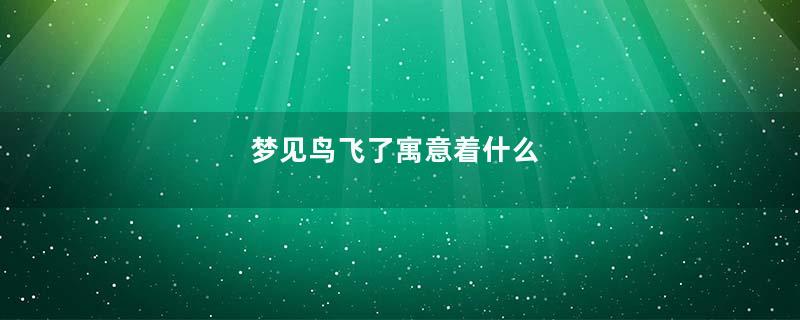 梦见鸟飞了寓意着什么