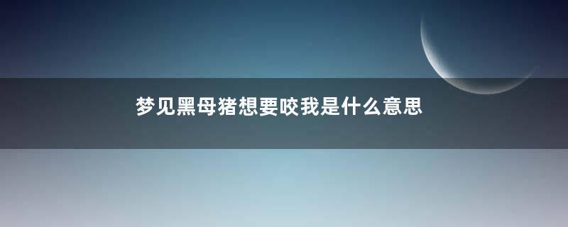 梦见黑母猪想要咬我是什么意思