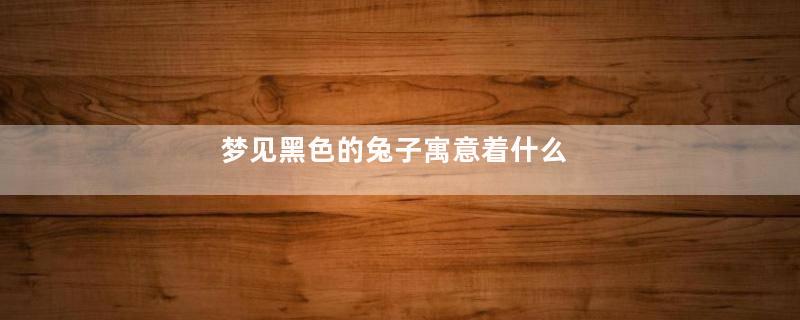 梦见黑色的兔子寓意着什么