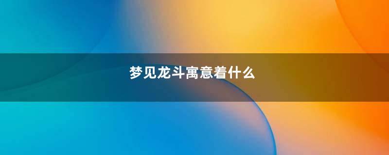 梦见龙斗寓意着什么