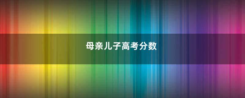 母亲儿子高考分数