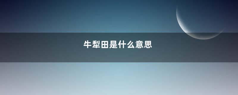 牛犁田是什么意思