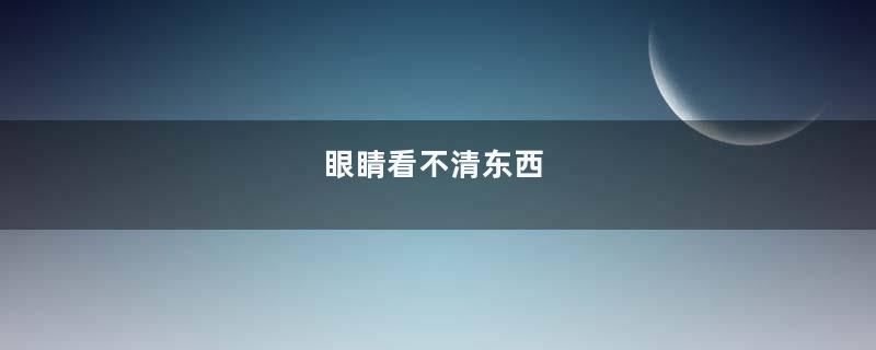眼睛看不清东西